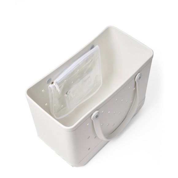 Bogg Bag Original Tote Bag - For Shore White: Vinyl Shell, Removable Pouch - Picture 4 of 13